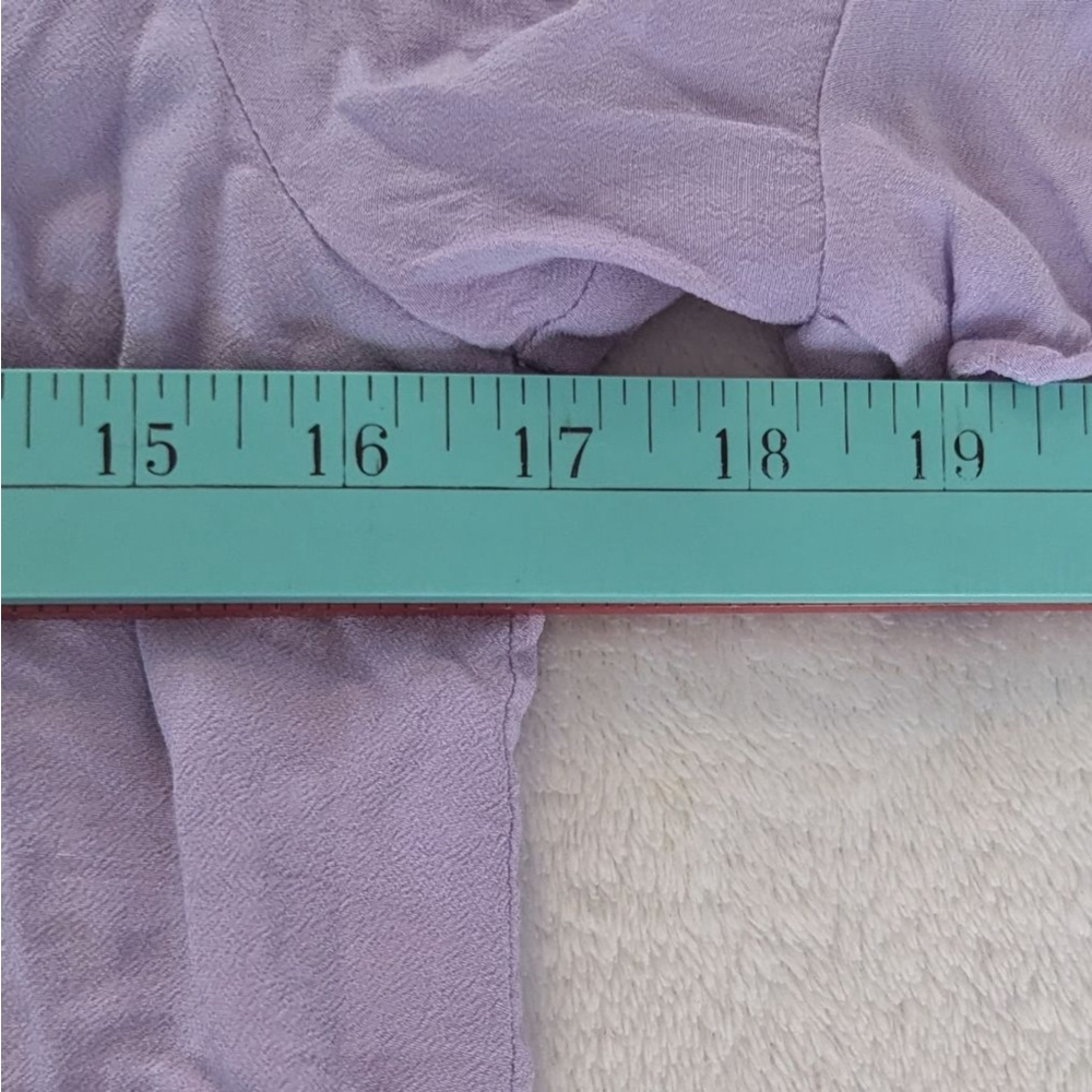 L'Academie Lucia Ruched Drawstring Purple Flutter Sleeve Top - Small - Picture 8 of 9